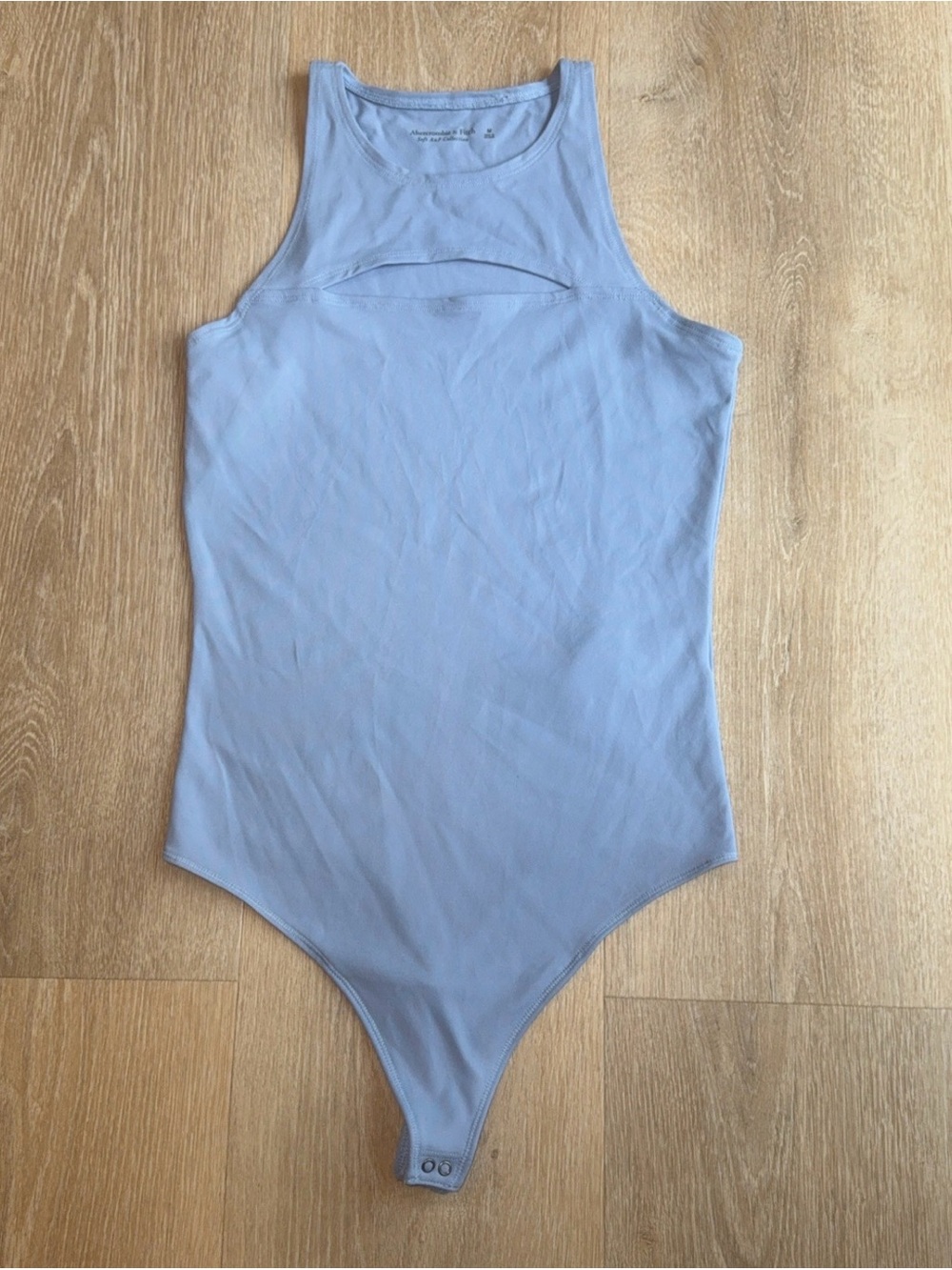 Abercrombie & Fitch Soft A&F Collection Light Blue front cut out Bodysuit